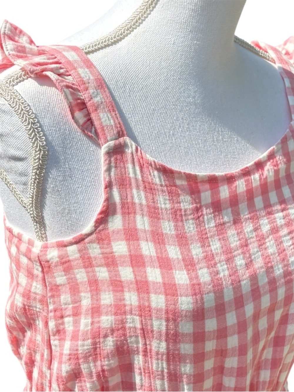 Gap Kids Girl's Cotton Pink & White‎ Gingham Sundress Size XL (14/16) NWOT - Picture 10 of 16